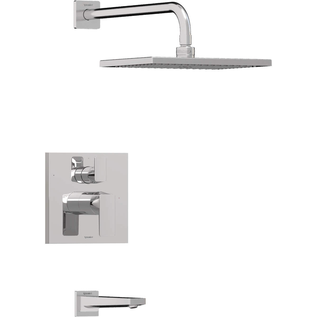 Duravit DuraSquare Single Function Tub and Shower Faucet Kit, Pressure BalanceValve Included