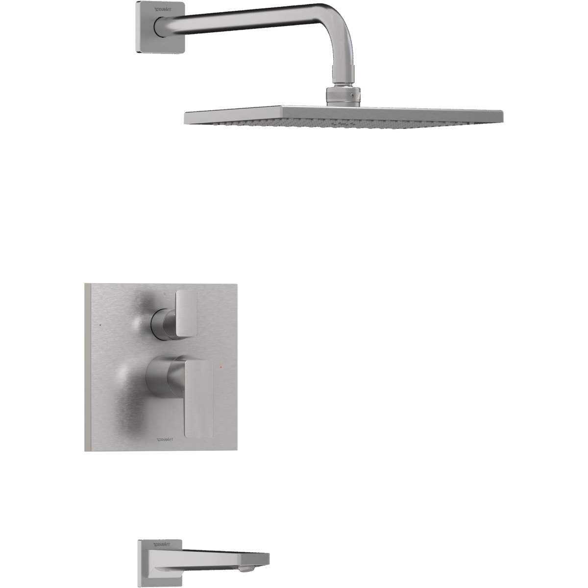 Duravit DuraSquare Single Function Tub and Shower Faucet Kit, Pressure BalanceValve Included