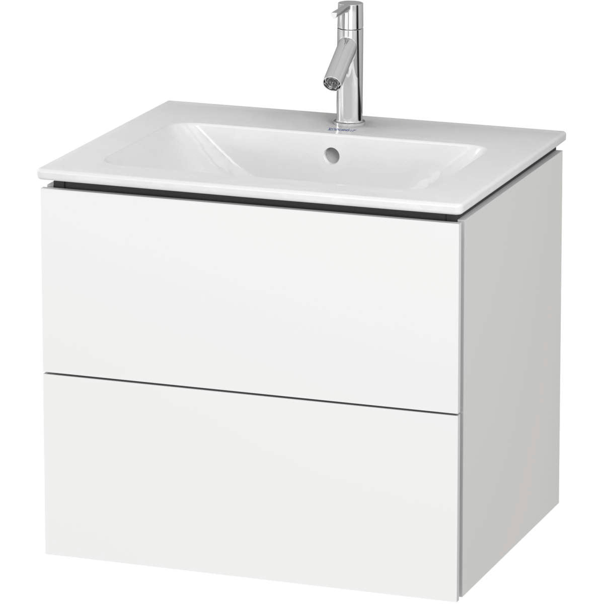 Duravit L-Cube 24 3/4'' Wall Mount Two Drawer Single Vanity, Including Cabinet and Widespread Sink