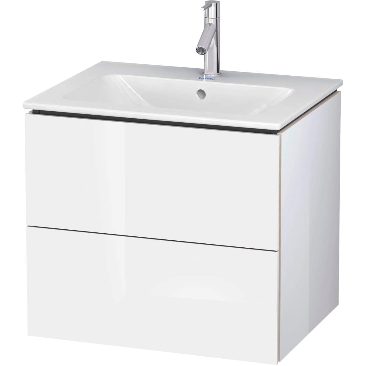 Duravit L-Cube 24 3/4'' Wall Mount Two Drawer Single Vanity, Including Cabinet and Single Hole Sink