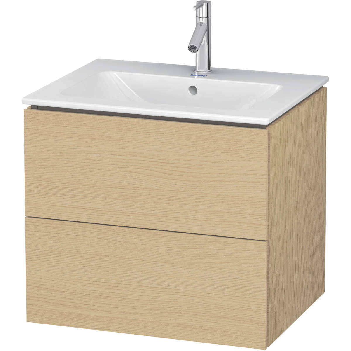Duravit L-Cube 24 3/4'' Wall Mount Two Drawer Single Vanity, Including Cabinet and Single Hole Sink