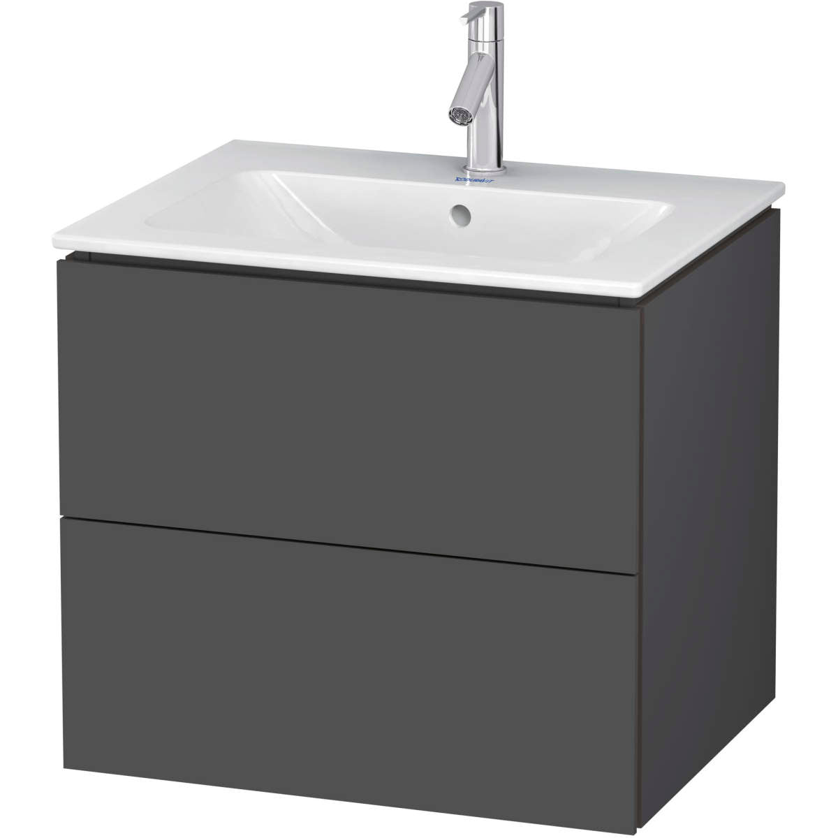 Duravit L-Cube 24 3/4'' Wall Mount Two Drawer Single Vanity, Including Cabinet and Single Hole Sink