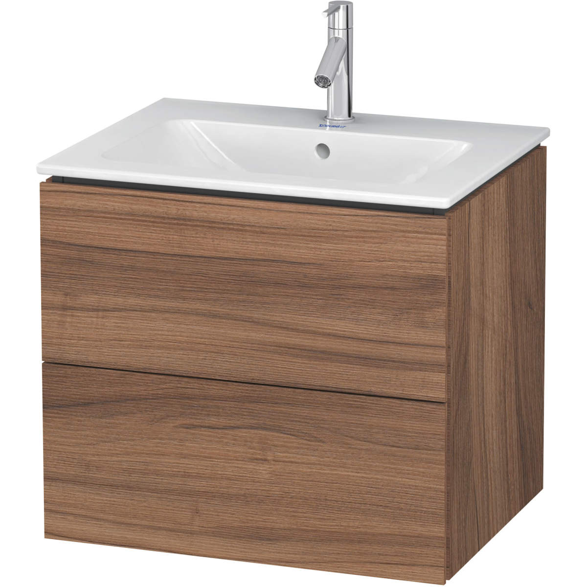 Duravit L-Cube 24 3/4'' Wall Mount Two Drawer Single Vanity, Including Cabinet and Widespread Sink