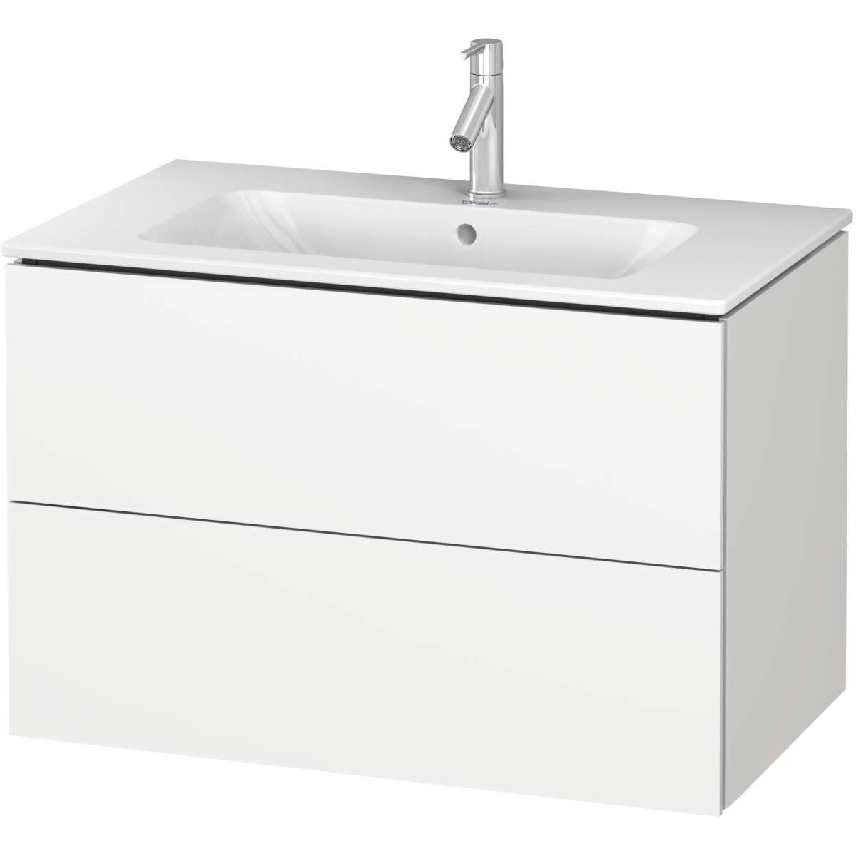 Duravit L-Cube 32 5/8'' Wall Mount Two Drawer Single Vanity, Including Cabinet and Widespread Sink