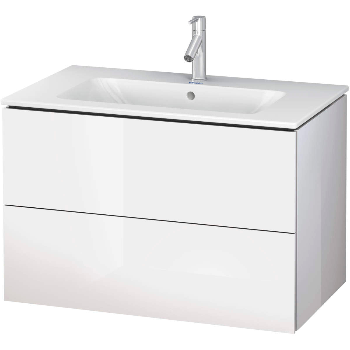 Duravit L-Cube 32 5/8'' Wall Mount Two Drawer Single Vanity, Including Cabinet and Single Hole Sink