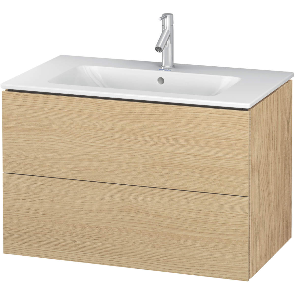Duravit L-Cube 32 5/8'' Wall Mount Two Drawer Single Vanity, Including Cabinet and Widespread Sink