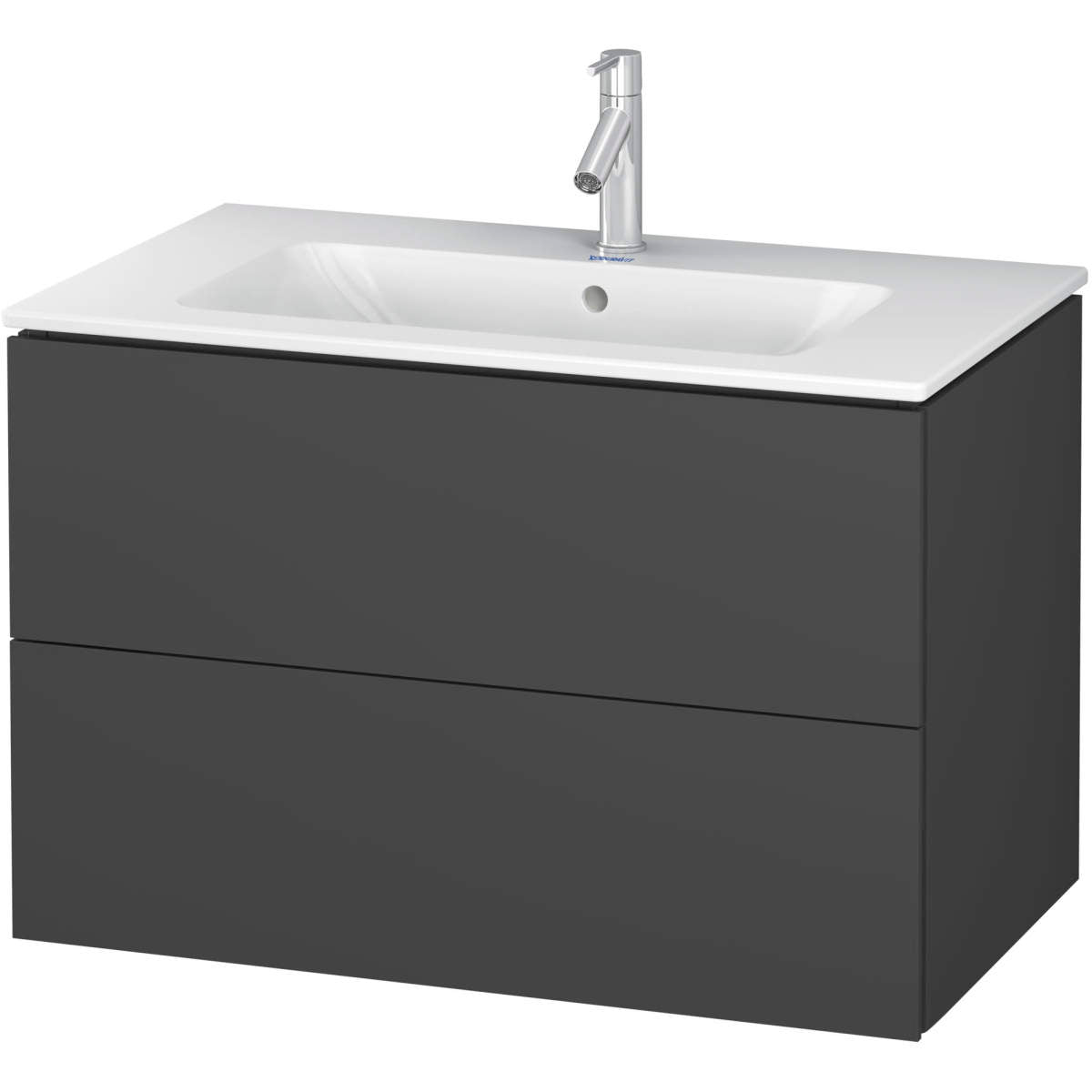 Duravit L-Cube 32 5/8'' Wall Mount Two Drawer Single Vanity, Including Cabinet and Widespread Sink