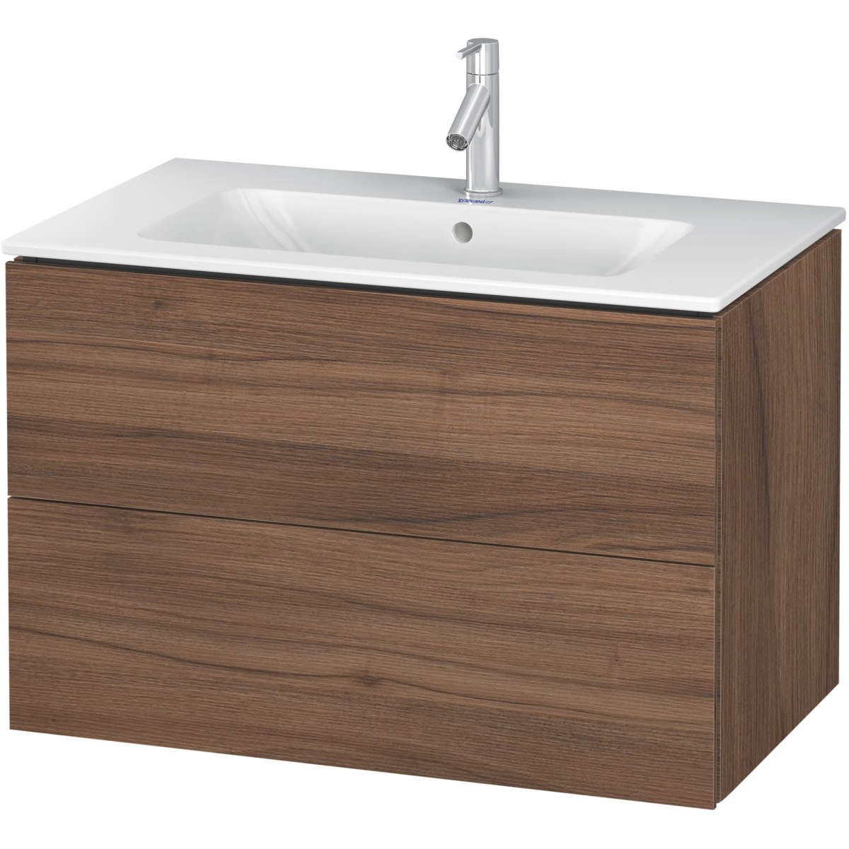 Duravit L-Cube 32 5/8'' Wall Mount Two Drawer Single Vanity, Including Cabinet and Widespread Sink