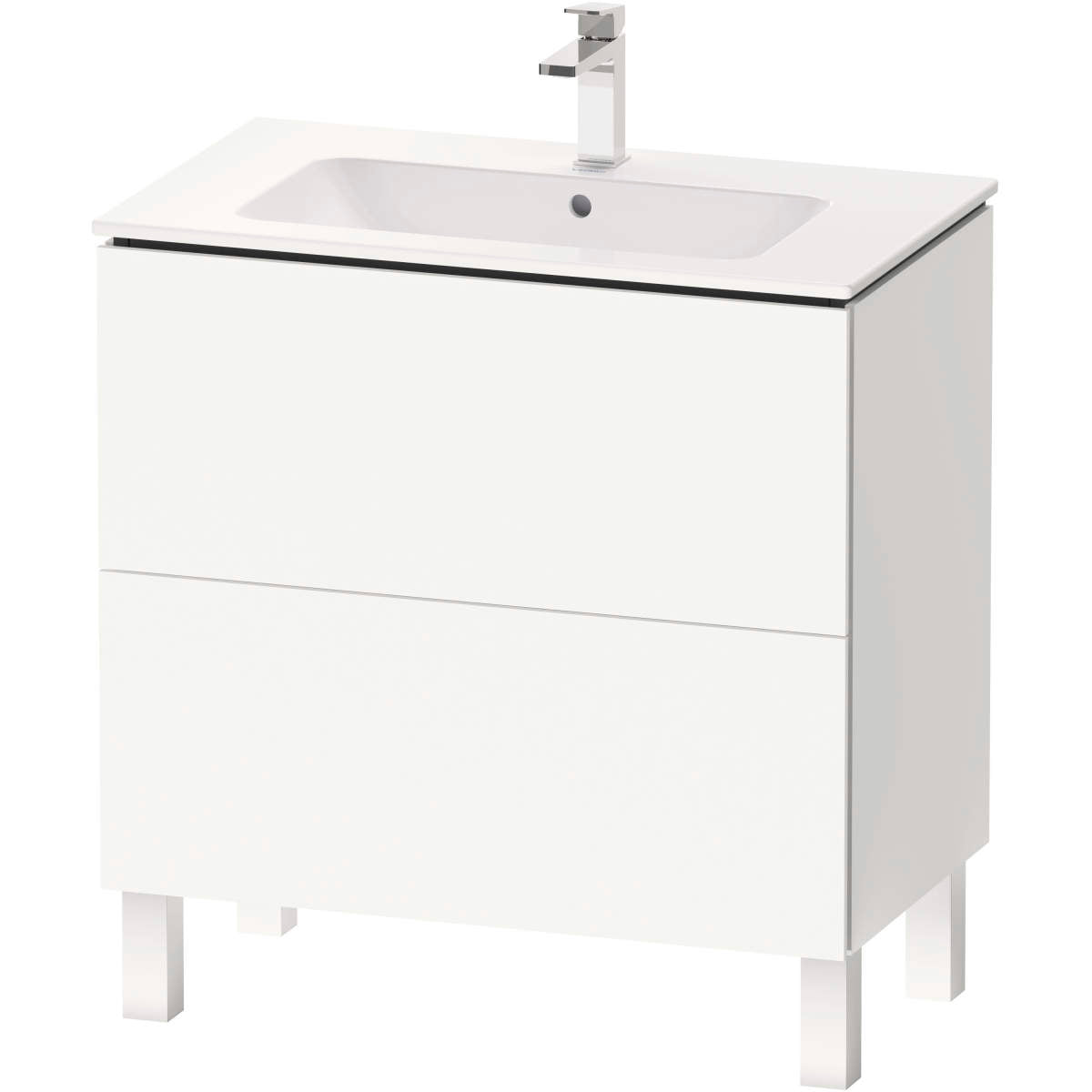 Duravit L-Cube 32 5/8'' Floorstanding Two Drawer Single Vanity, Including Cabinet and Single Hole Sink