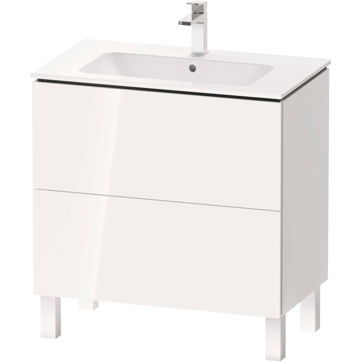 Duravit L-Cube 32 5/8'' Floorstanding Two Drawer Single Vanity, Including Cabinet and Single Hole Sink