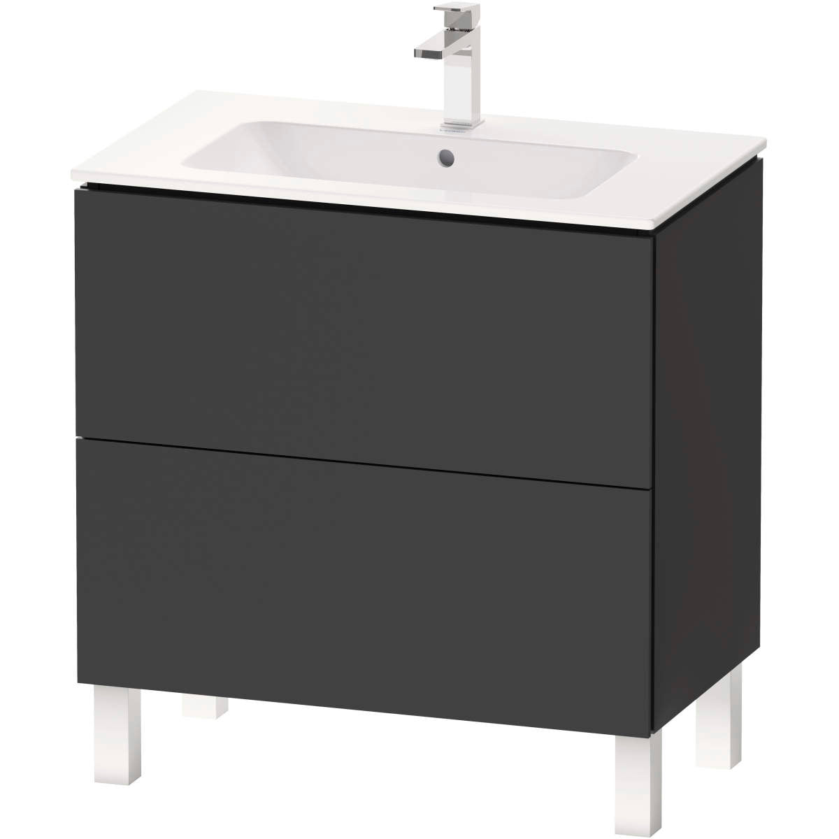Duravit L-Cube 32 5/8'' Floorstanding Two Drawer Single Vanity, Including Cabinet and Single Hole Sink