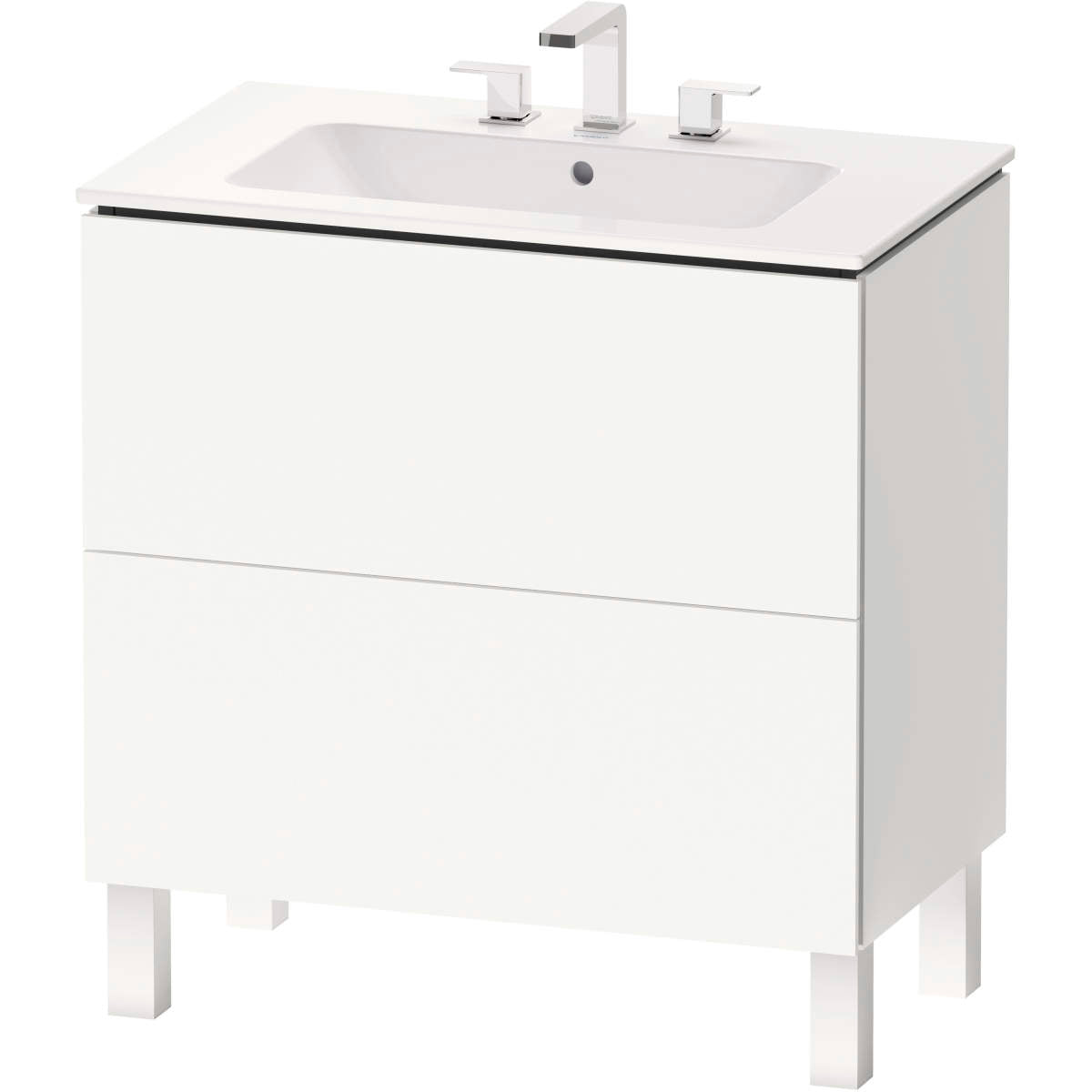 Duravit L-Cube 32 5/8'' Floorstanding Two Drawer Single Vanity, Including Cabinet and Widespread Sink