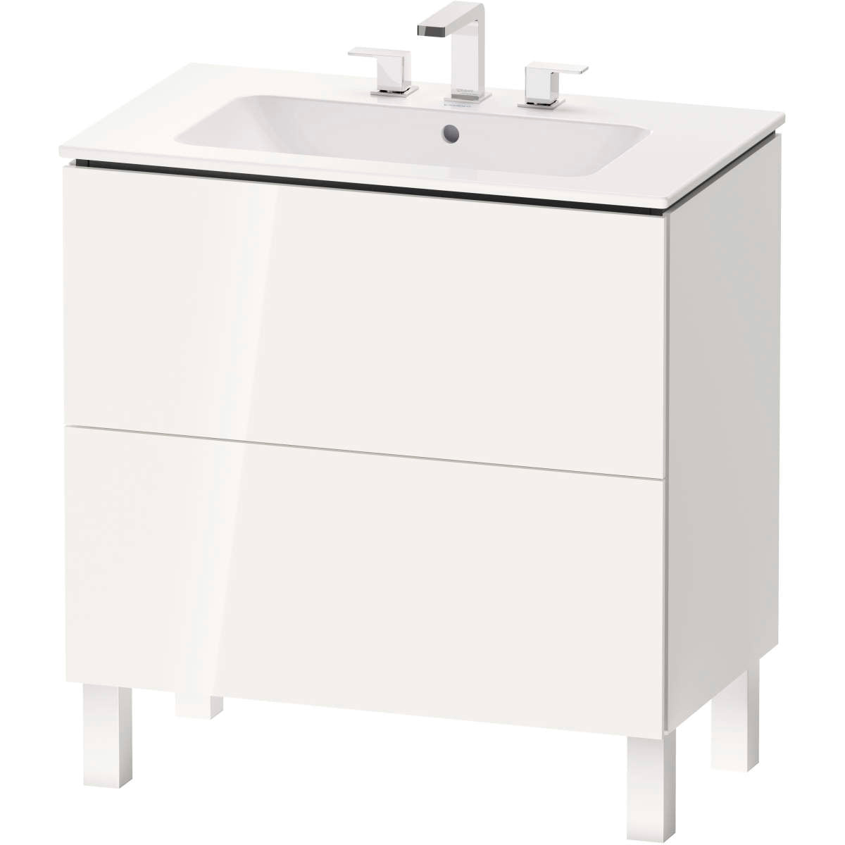 Duravit L-Cube 32 5/8'' Floorstanding Two Drawer Single Vanity, Including Cabinet and Widespread Sink