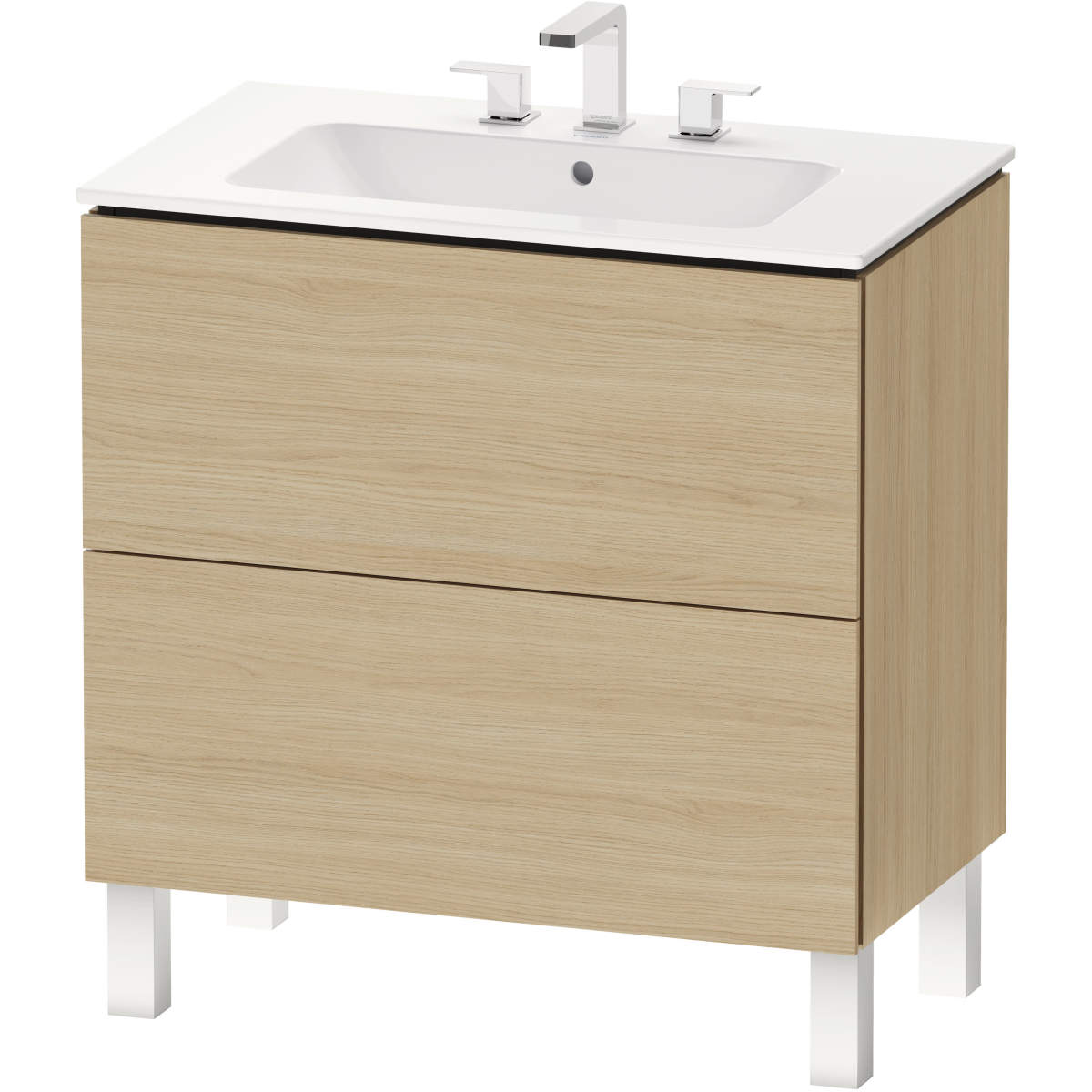 Duravit L-Cube 32 5/8'' Floorstanding Two Drawer Single Vanity, Including Cabinet and Widespread Sink