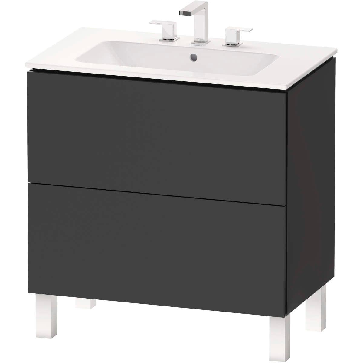 Duravit L-Cube 32 5/8'' Floorstanding Two Drawer Single Vanity, Including Cabinet and Widespread Sink
