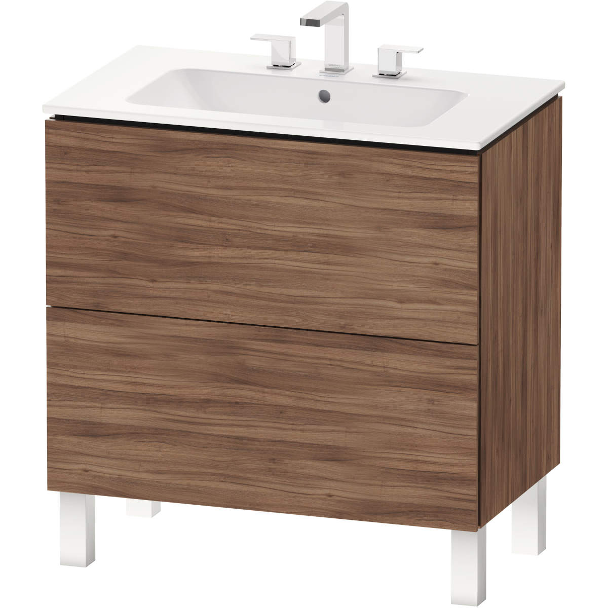Duravit L-Cube 32 5/8'' Floorstanding Two Drawer Single Vanity, Including Cabinet and Widespread Sink