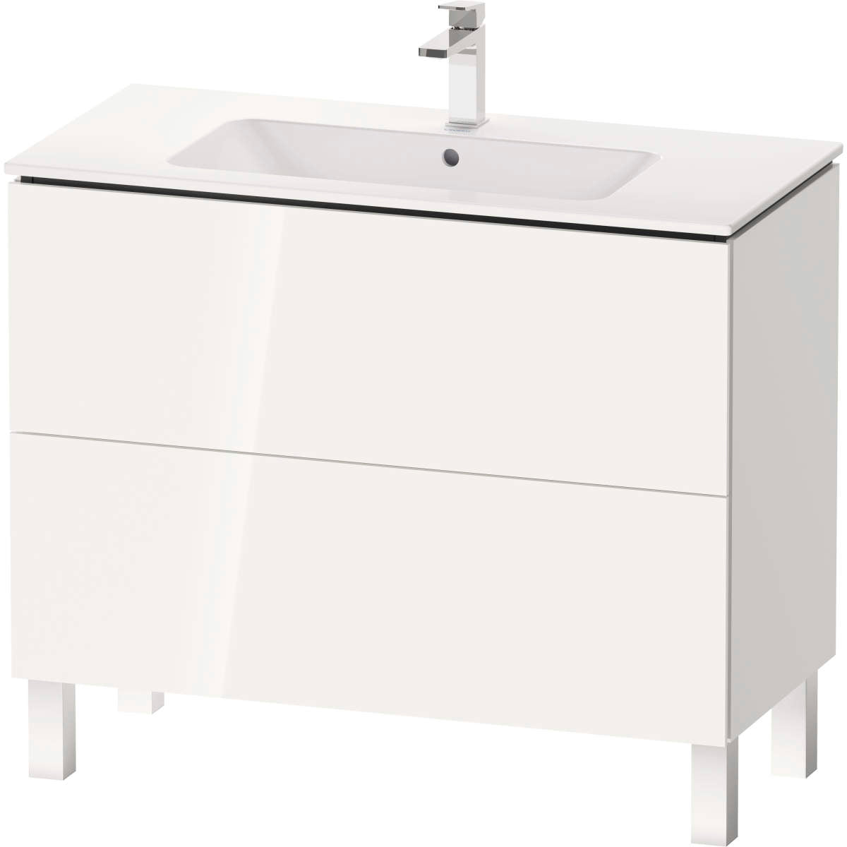 Duravit L-Cube 40 1/2'' Floorstanding Two Drawer Single Vanity, Including Cabinet and Single Hole Sink