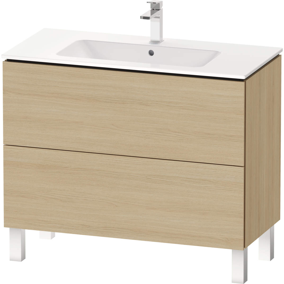 Duravit L-Cube 40 1/2'' Floorstanding Two Drawer Single Vanity, Including Cabinet and Single Hole Sink