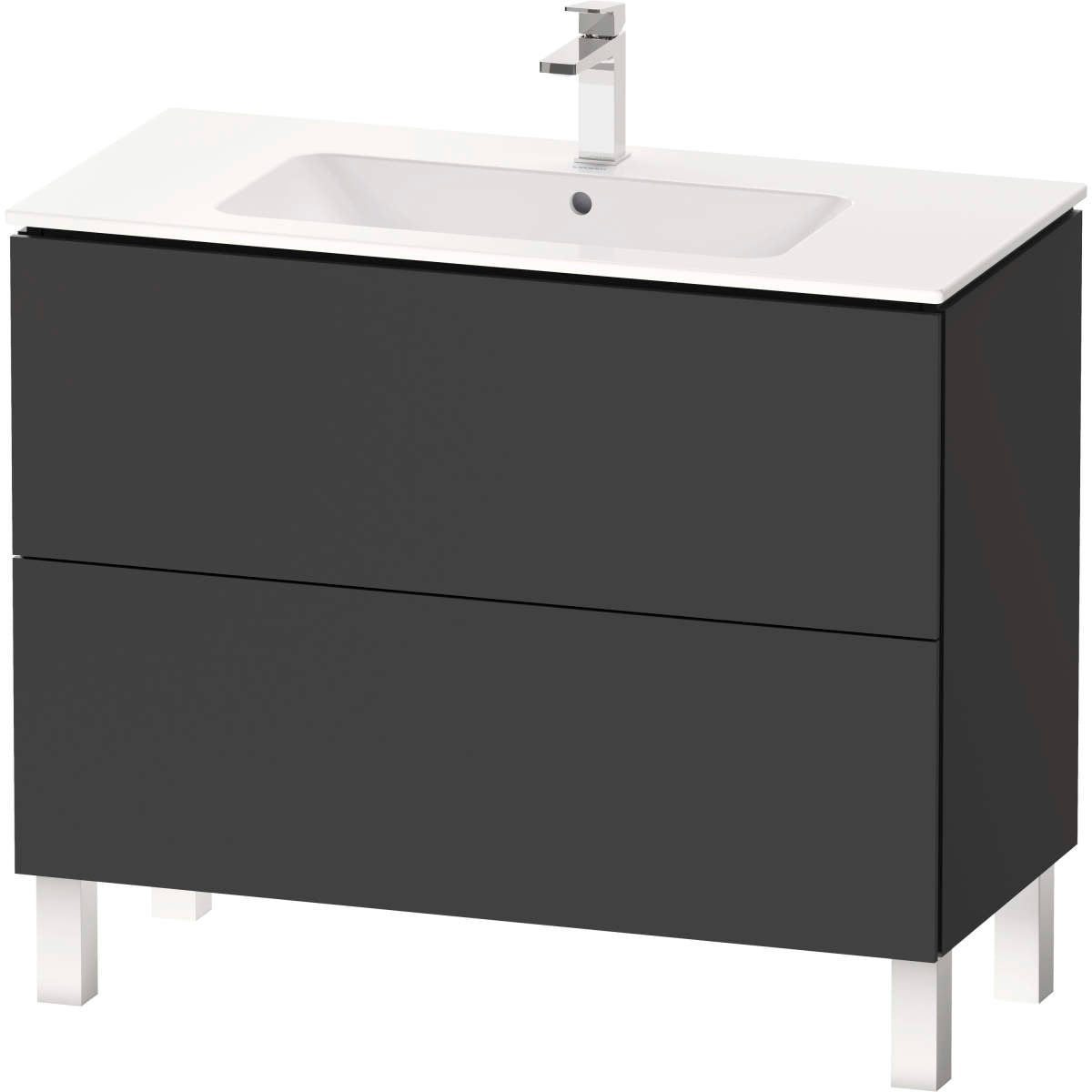 Duravit L-Cube 40 1/2'' Floorstanding Two Drawer Single Vanity, Including Cabinet and Single Hole Sink