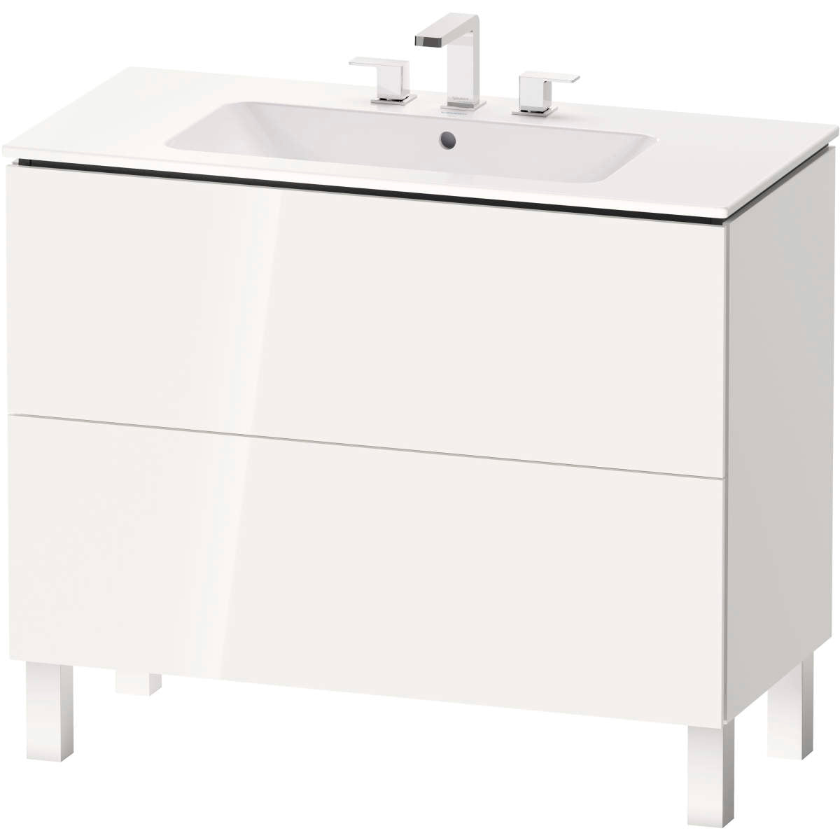 Duravit L-Cube 40 1/2'' Floorstanding Two Drawer Single Vanity, Including Cabinet and Widespread Sink