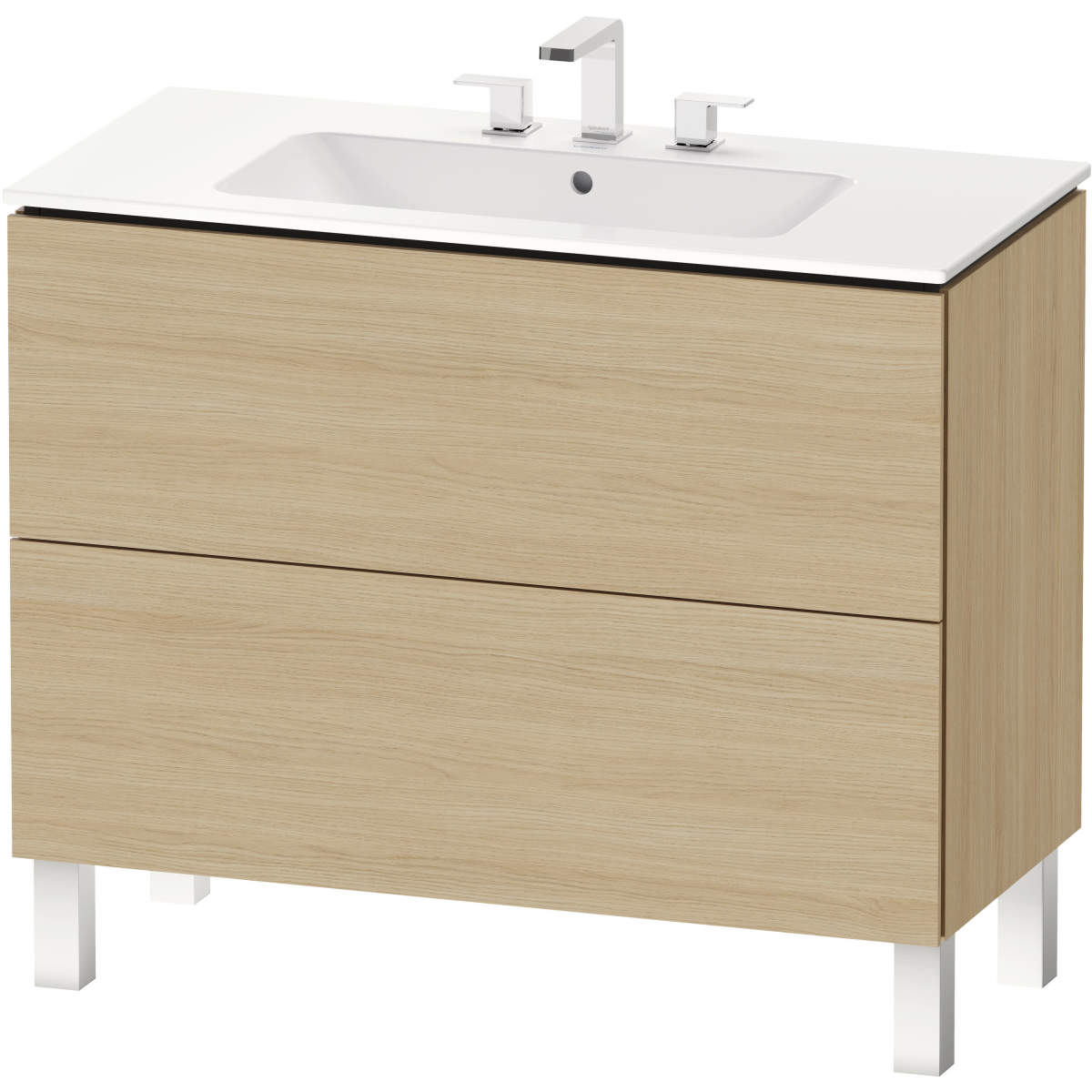 Duravit L-Cube 40 1/2'' Floorstanding Two Drawer Single Vanity, Including Cabinet and Widespread Sink