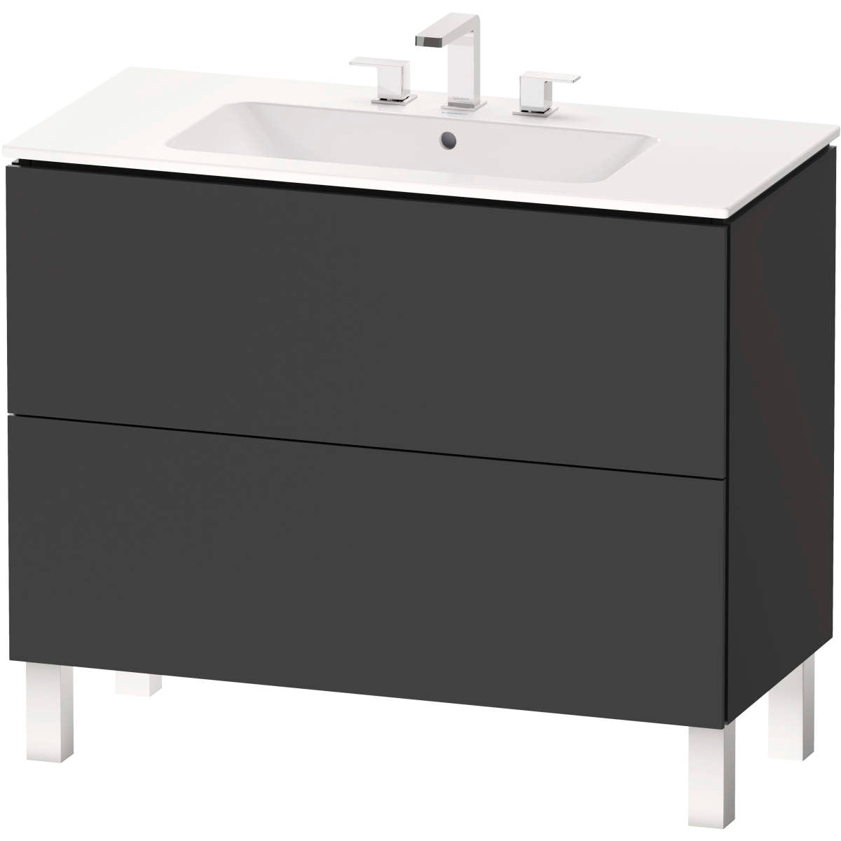 Duravit L-Cube 40 1/2'' Floorstanding Two Drawer Single Vanity, Including Cabinet and Widespread Sink