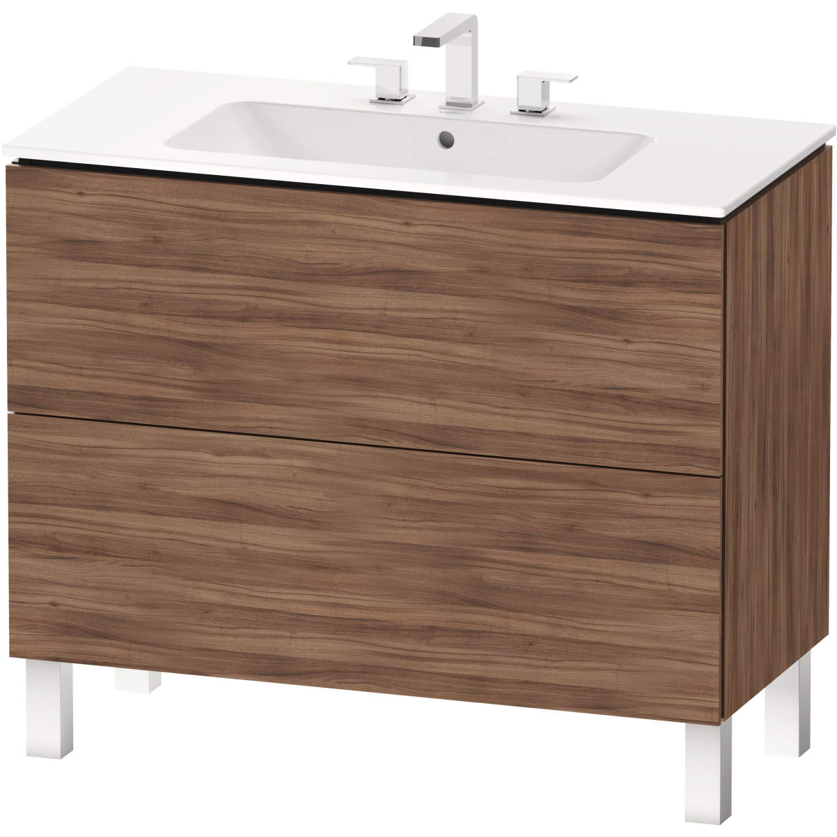 Duravit L-Cube 40 1/2'' Floorstanding Two Drawer Single Vanity, Including Cabinet and Widespread Sink