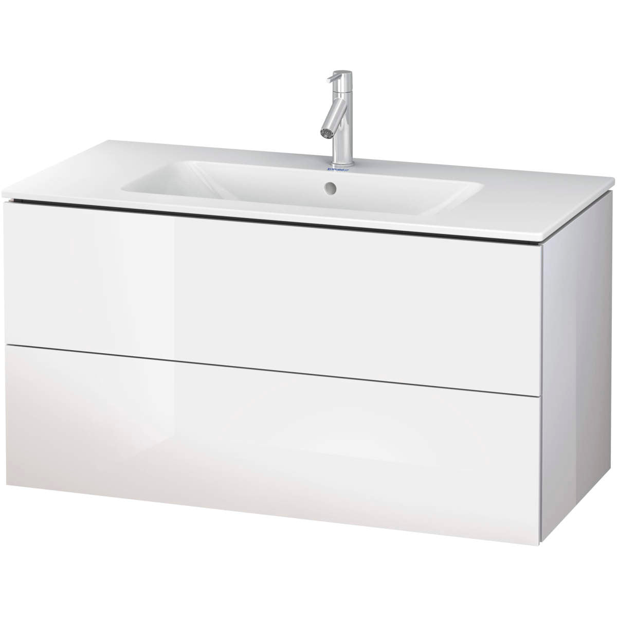 Duravit L-Cube 40 1/2'' Wall Mount Two Drawer Single Vanity, Including Cabinet and Single Hole Sink
