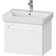Duravit No.1 25 5/8'' Wall Mount One Drawer Single Vanity in Matte White, Including Cabinet and Widespread Sink
