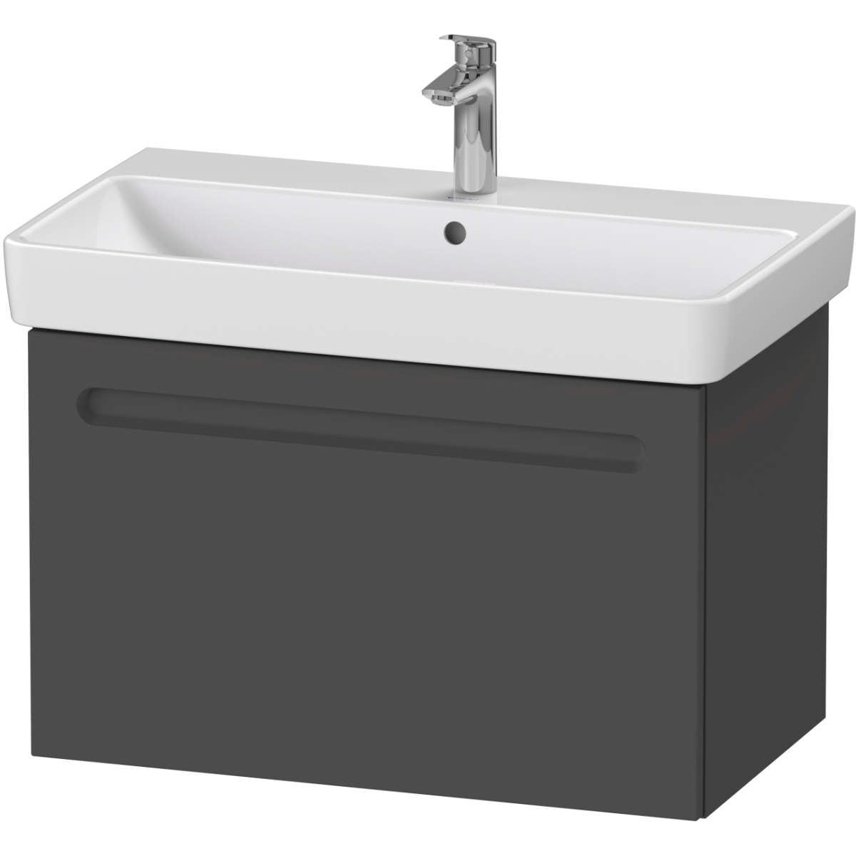Duravit No.1 31 1/2'' Wall Mount One Drawer Single Vanity in Matte White, Including Cabinet and Widespread Sink