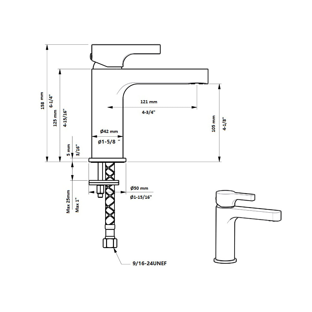 Daweier Single-Lever Lavatory Faucet EB1219189MB