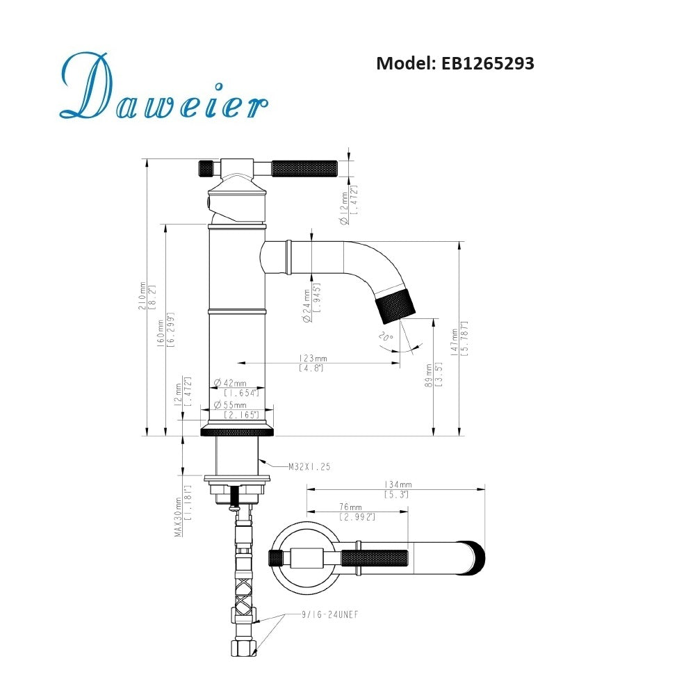 Daweier Single-Lever Lavatory Faucet EB1265293MB