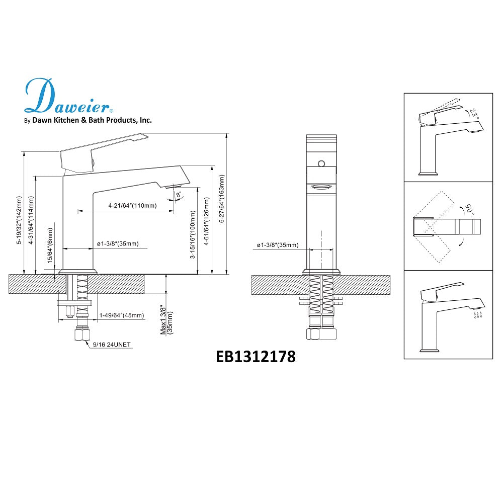 Daweier Single-Lever Lavatory Faucet EB1312178BN