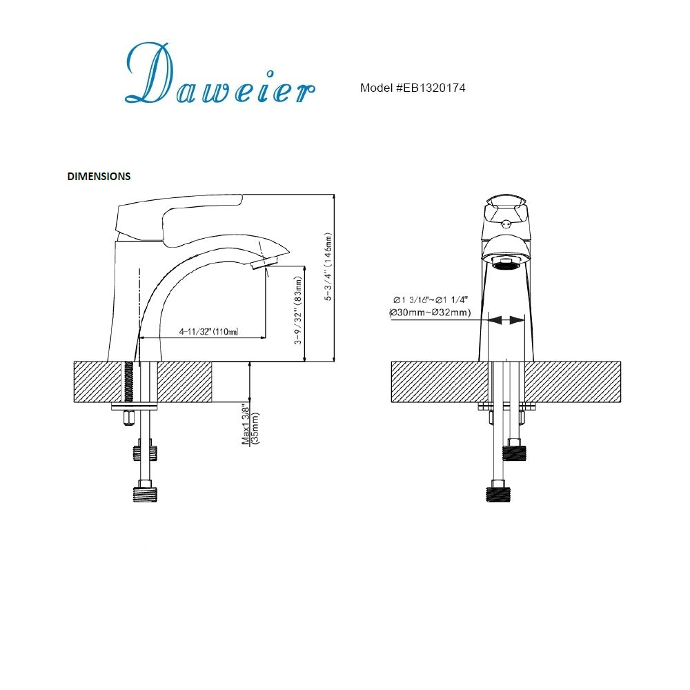 Daweier Single-Lever Lavatory Faucet EB1320174BN