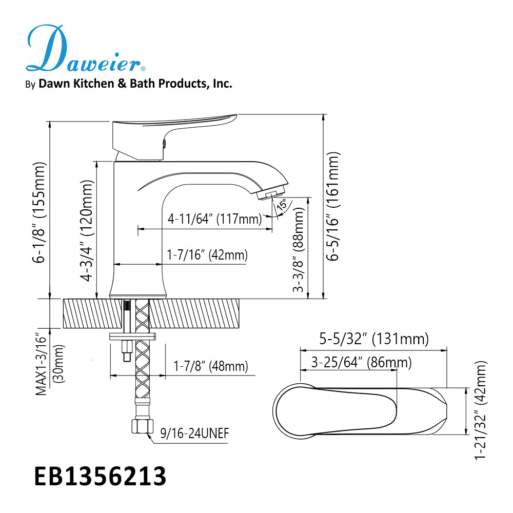 Daweier Single-Lever Lavatory Faucet EB1356213BN