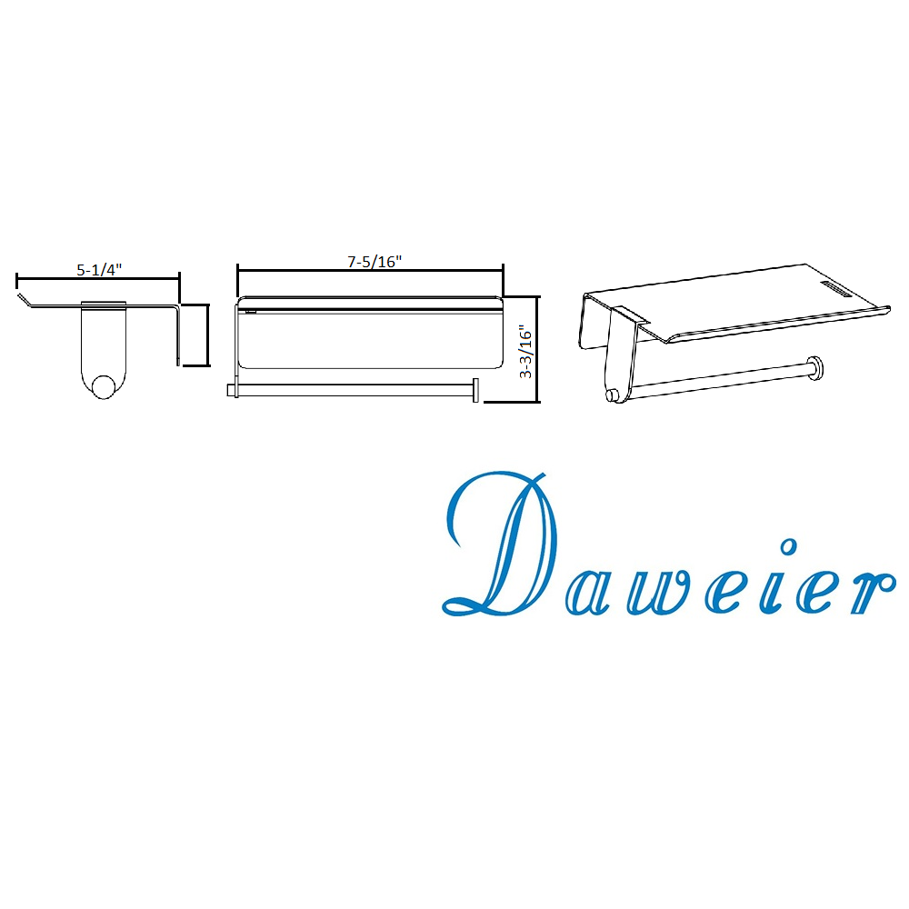 Daweier Toilet Roll Holder With Shelf EBA2407S