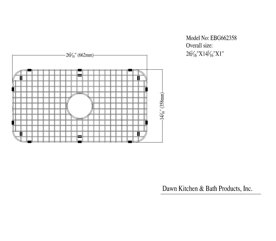 Daweier Bottom Grid / Basin Rack (For ES281609) EBG662358