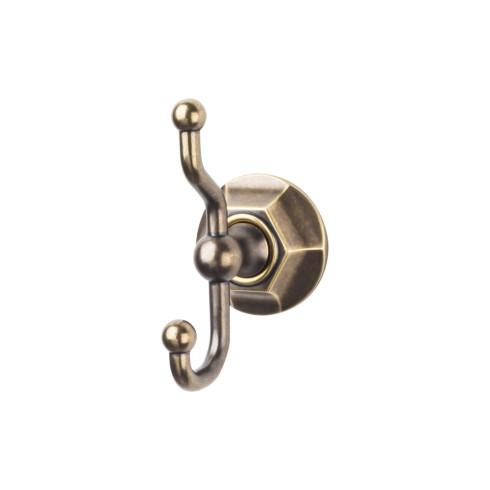 Top Knobs Edwardian Bath Double Hook Hex Backplate