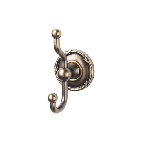 Top Knobs Edwardian Bath Double Hook Ribbon Backplate