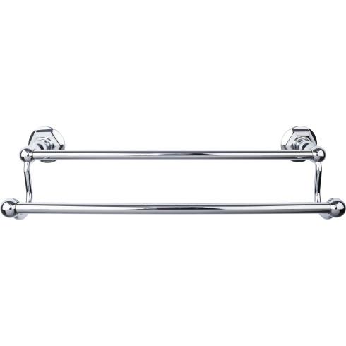 Top Knobs Edwardian Bath Towel Bar Double - Hex Backplate