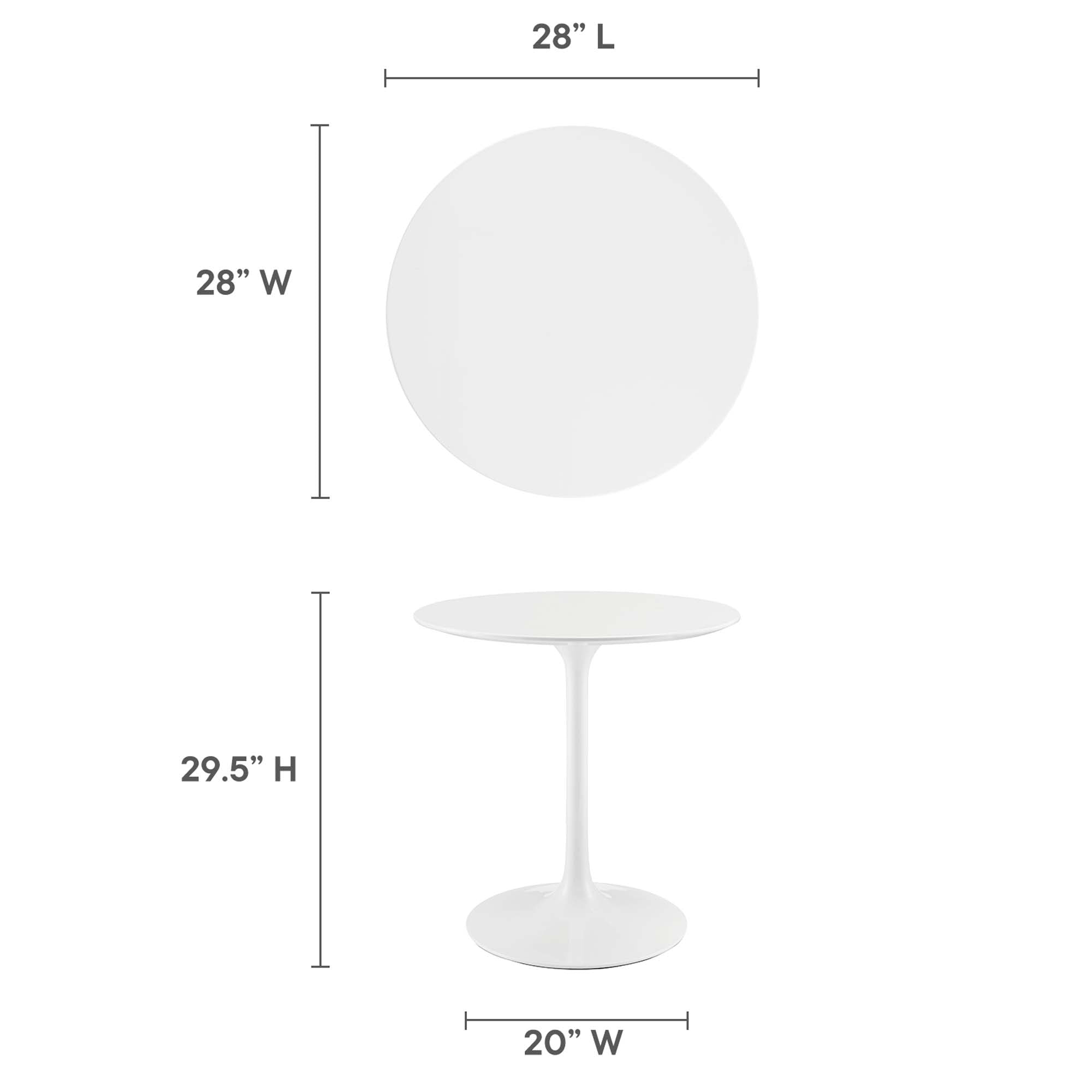 Modway Lippa 28" Round Wood Dining Table