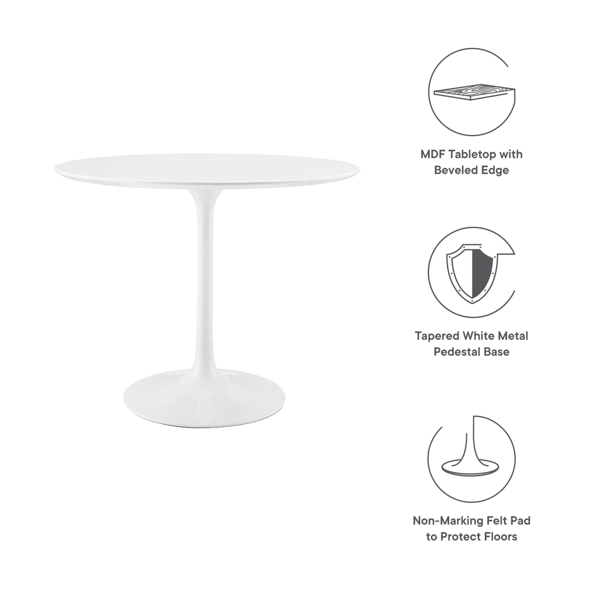Modway Lippa 36" Round Wood Dining Table
