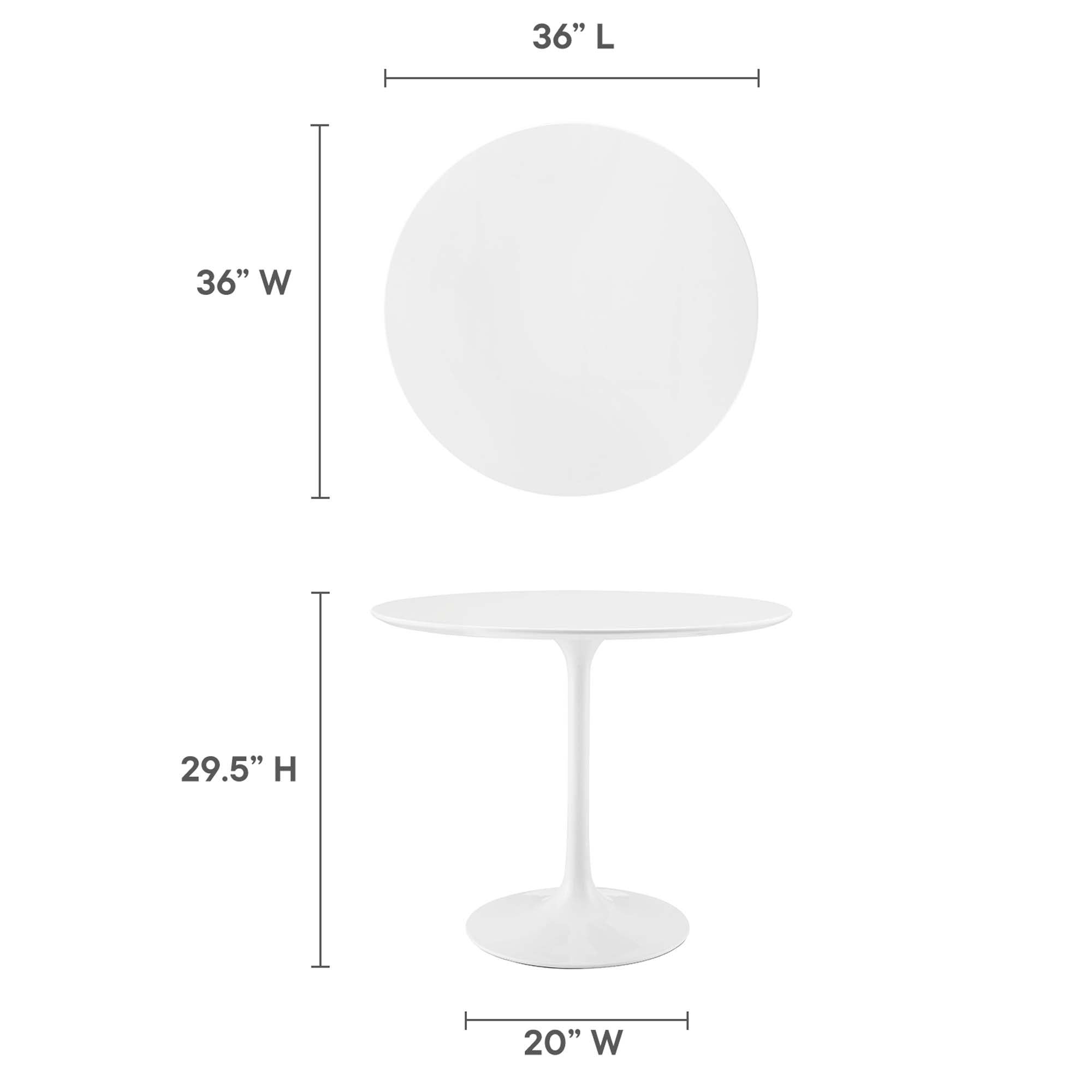 Modway Lippa 36" Round Wood Dining Table