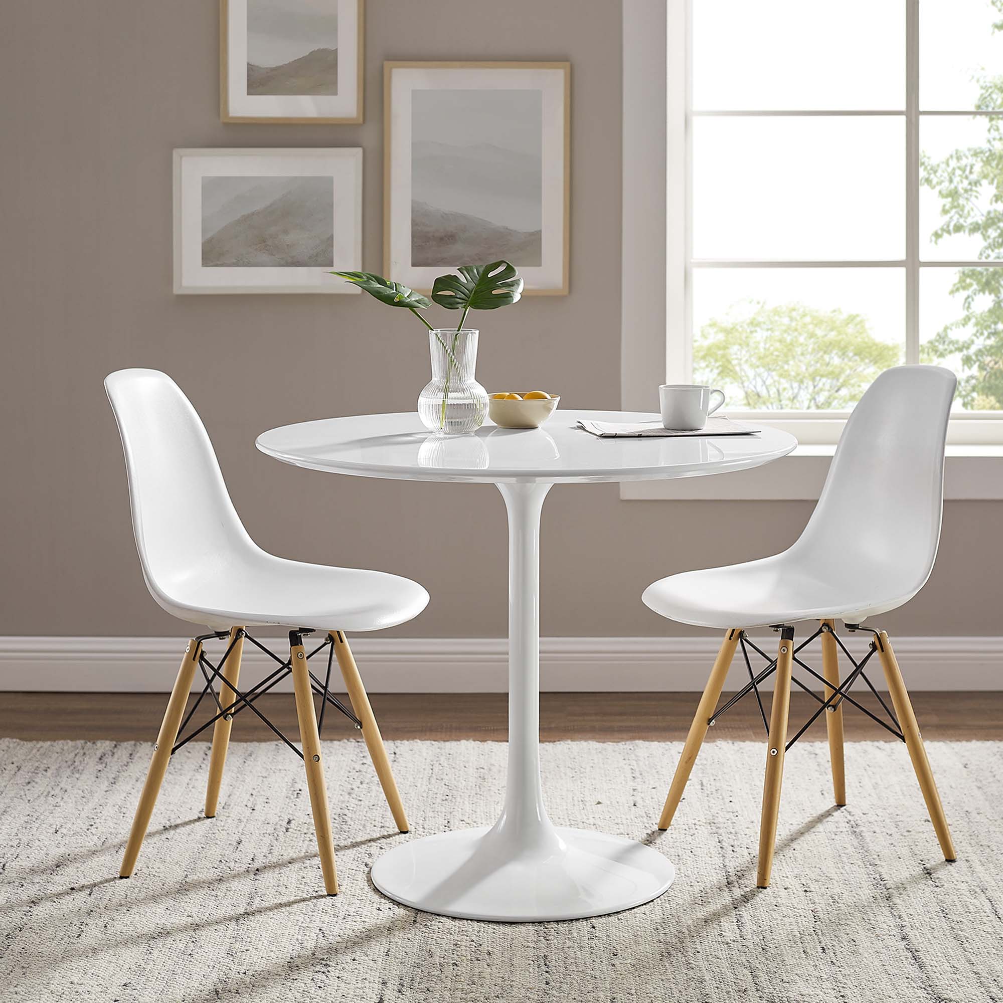 Modway Lippa 36" Round Wood Dining Table