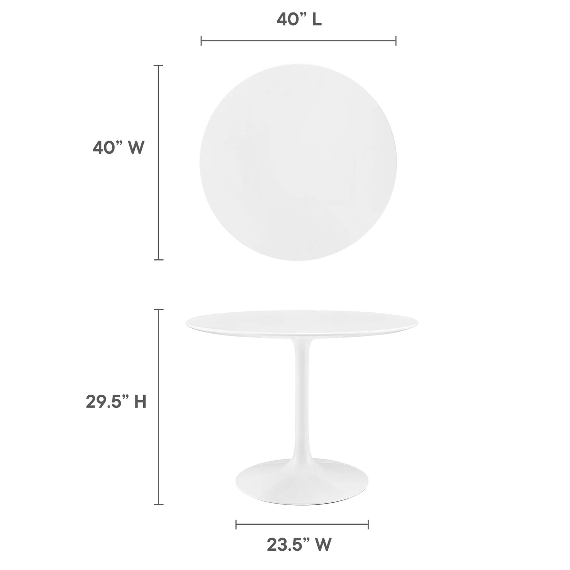 Modway Lippa 40" Round Wood Dining Table