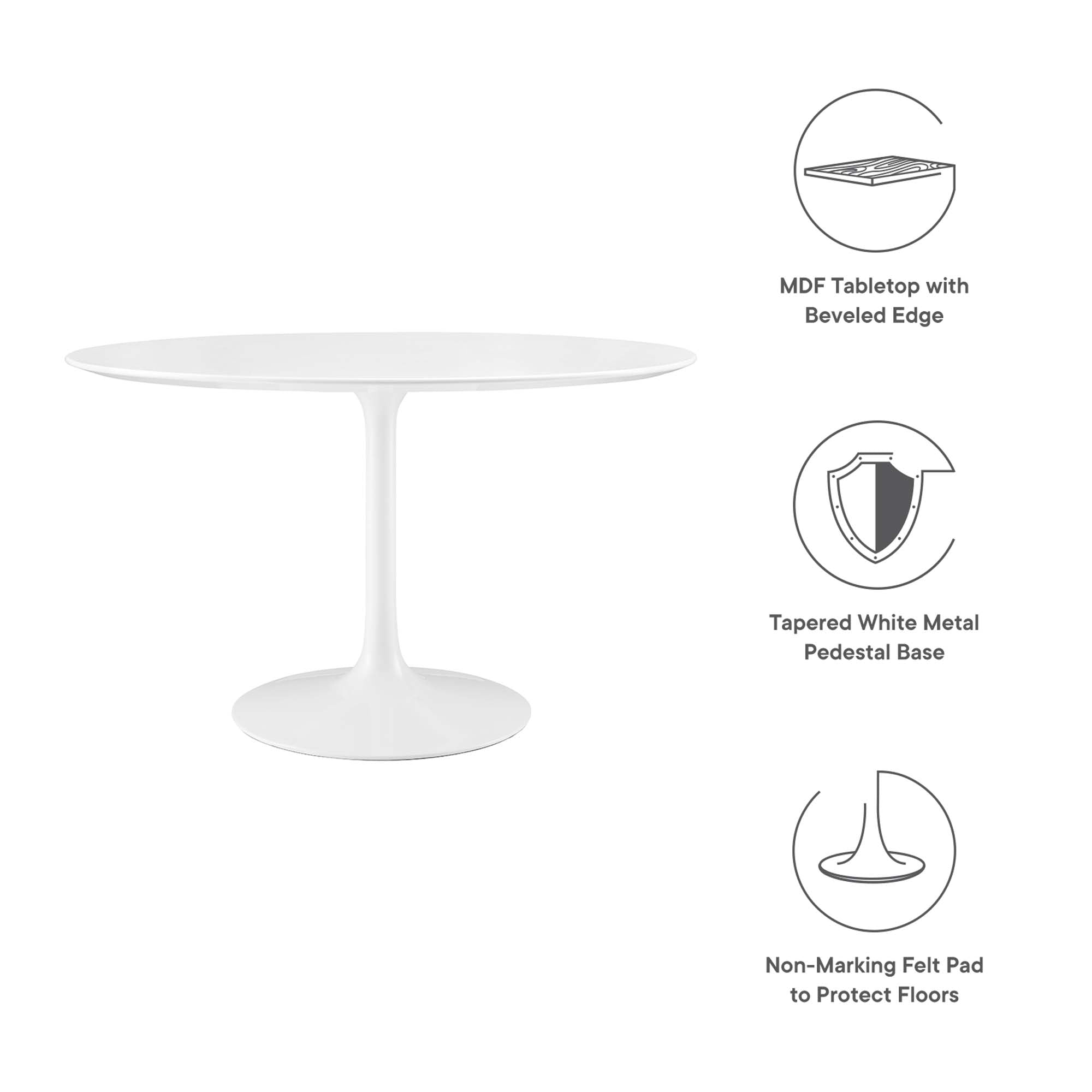 Modway Lippa 48" Round Wood Dining Table
