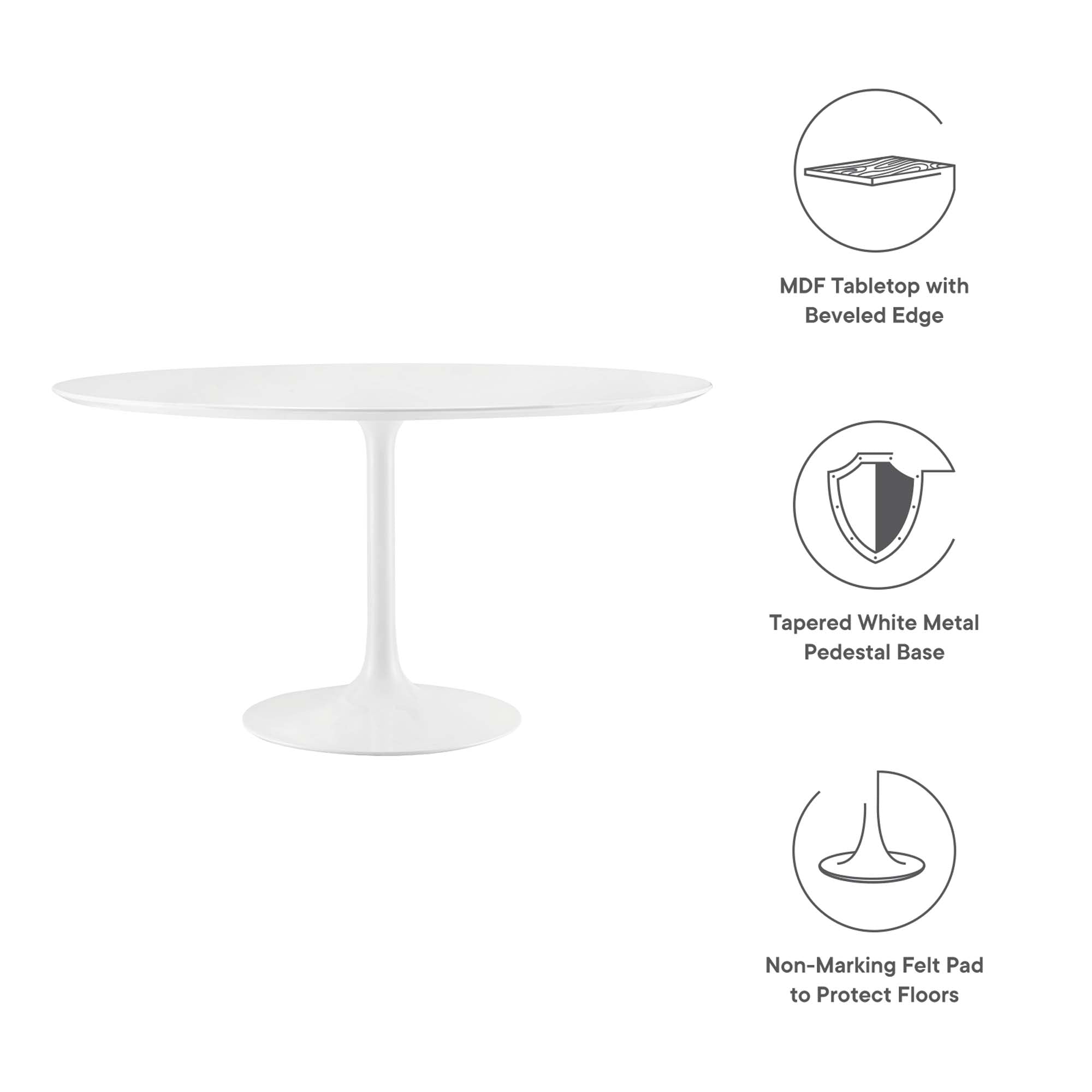 Modway Lippa 54" Round Wood Dining Table