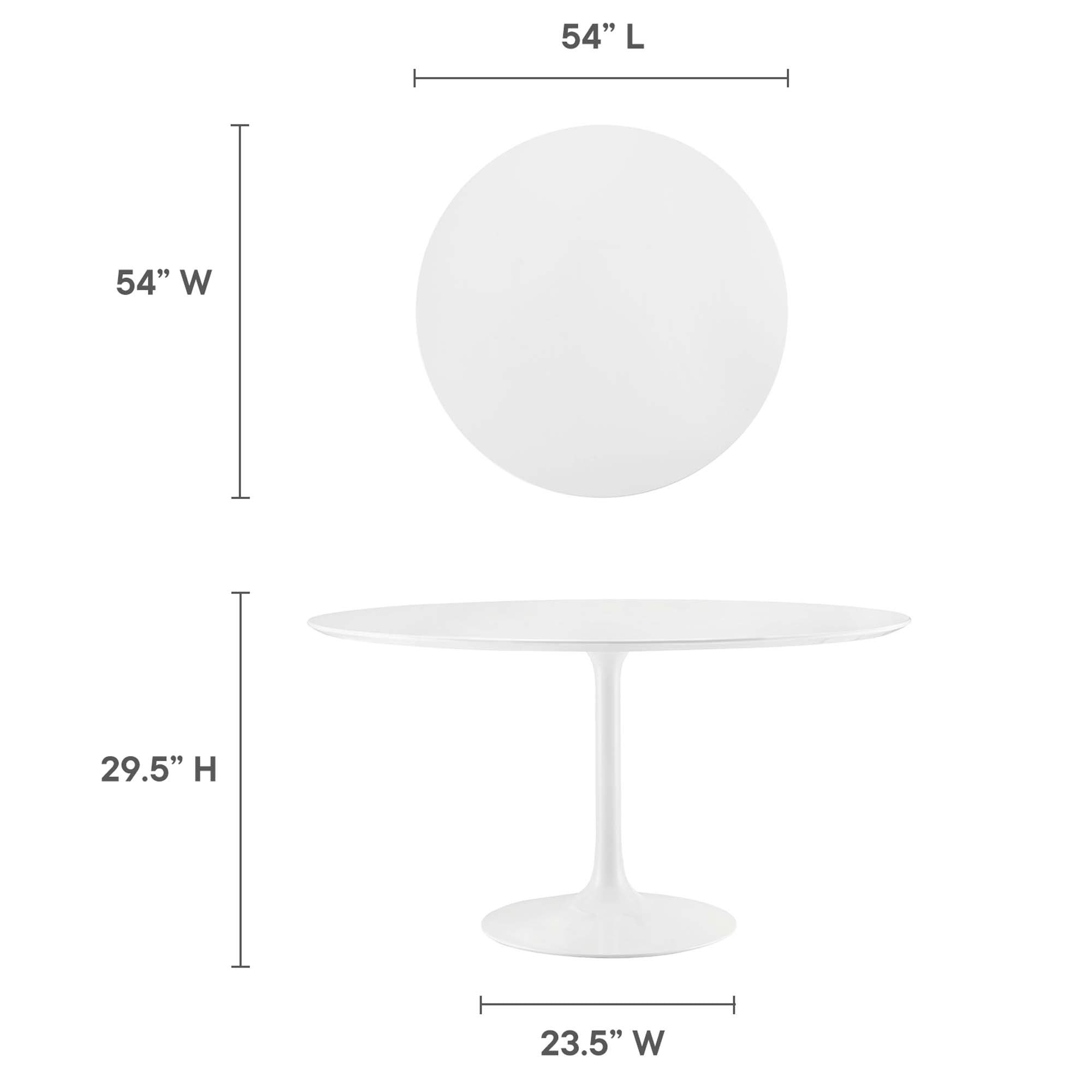 Modway Lippa 54" Round Wood Dining Table