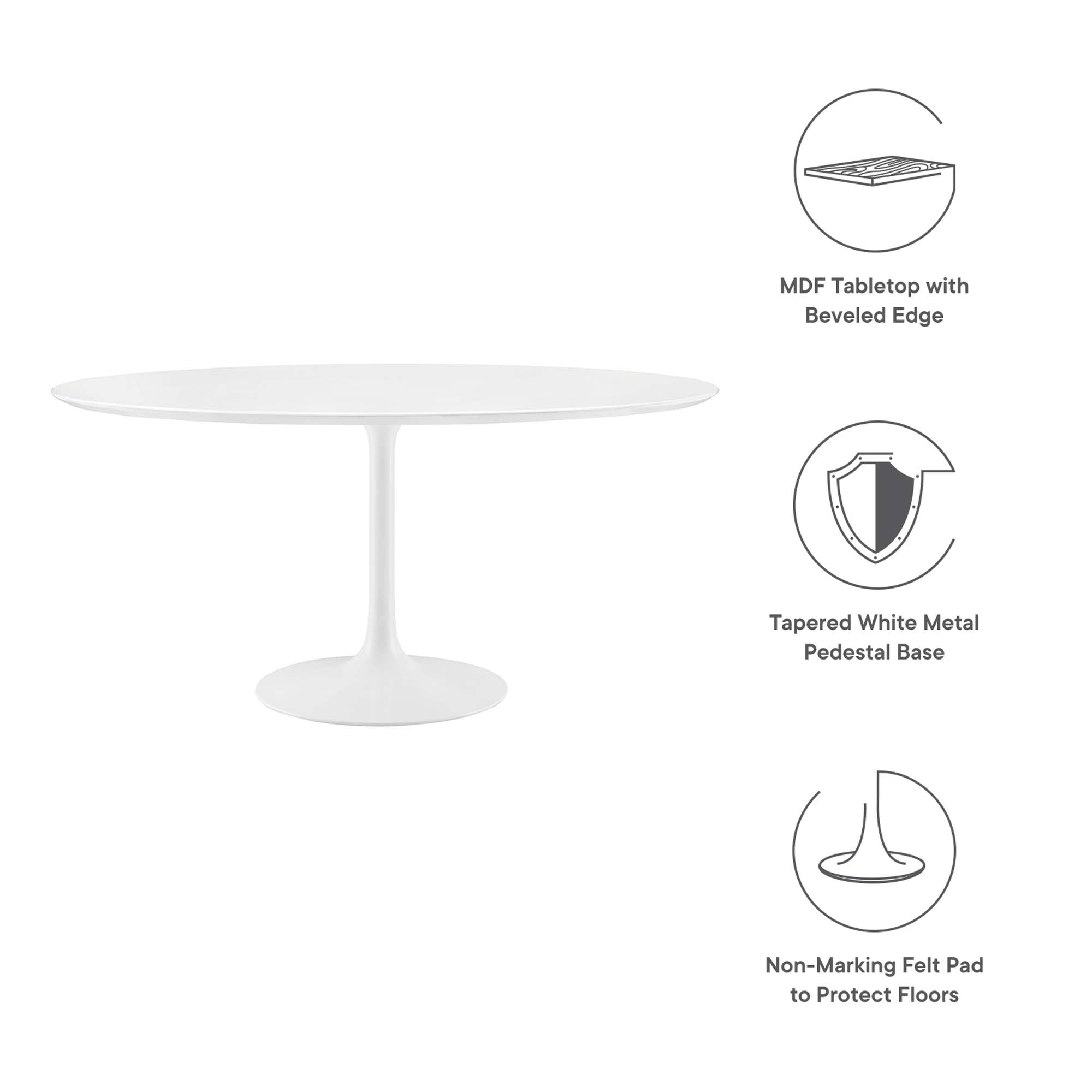 Modway Lippa 60" Round Wood Dining Table