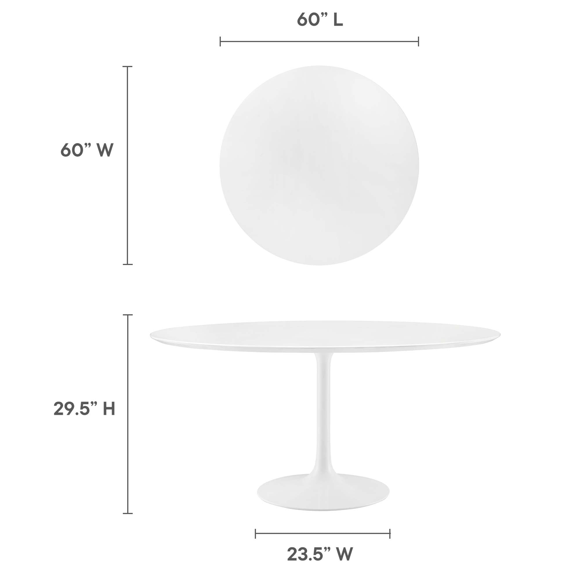 Modway Lippa 60" Round Wood Dining Table
